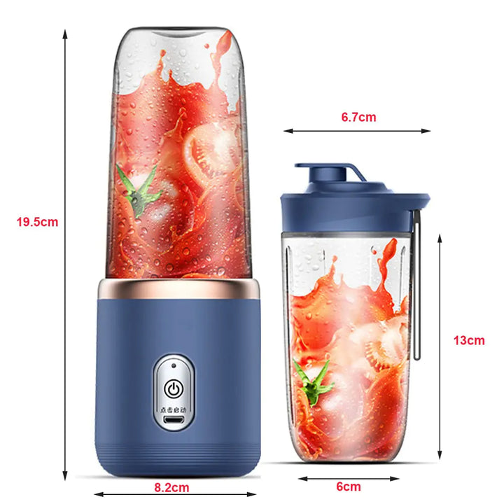 Portable 6-Blade Electric Juicer Cup & Smoothie Blender