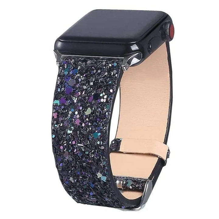 Bling-Lederarmband für Apple Watch: Serie 6, SE, 5/4/3