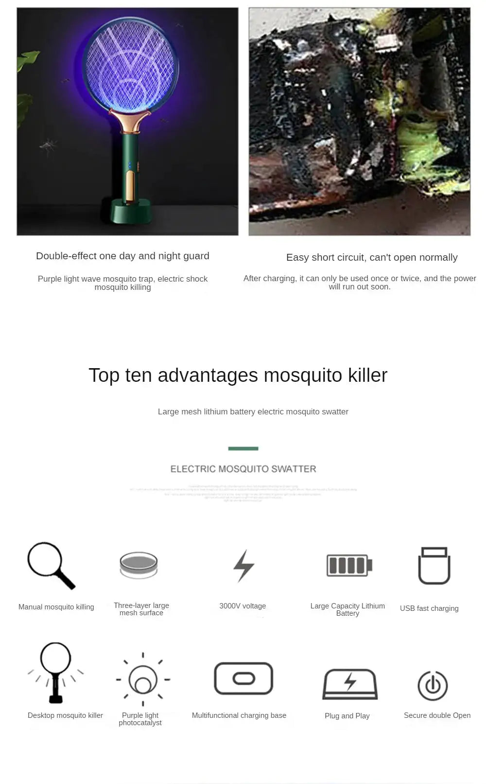 ZapGuard Fly/Mosquito Swatter with Recharging stand.