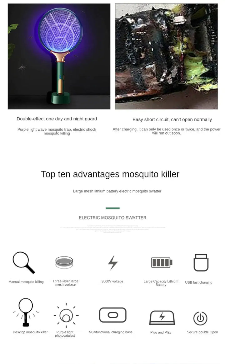 ZapGuard Fly/Mosquito Swatter with Recharging stand.