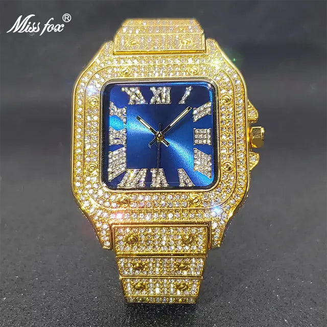 Ice Out Diamant Quadratische Uhr