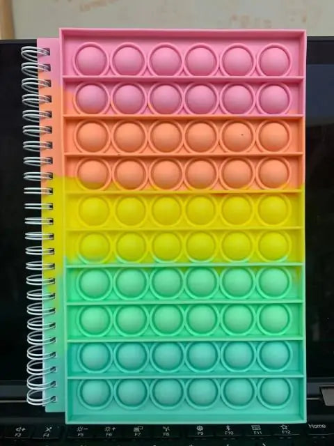 Pop Its Push Bubble Fidget Toys Pencil Case And Notebook