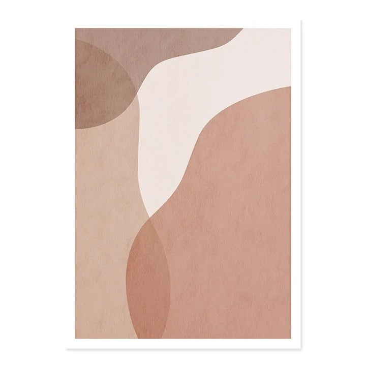 Abstract Beige Geometric Canvas Wall Art - Decorative Posters and Prints