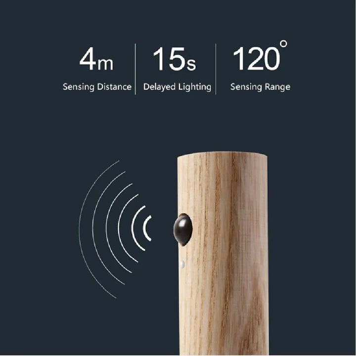 LED Wood Wireless USB Night Light Magnetic Wall Lamp