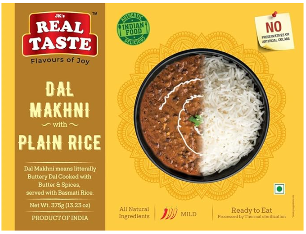 Real Taste Dal Makhni with Plain Rice - 375g