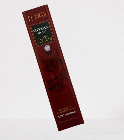 Elamir Parfumier Royal Rose Räucherstäbchen l 5 Stunden lang brennende Stäbchen (3 Stück im Inneren)