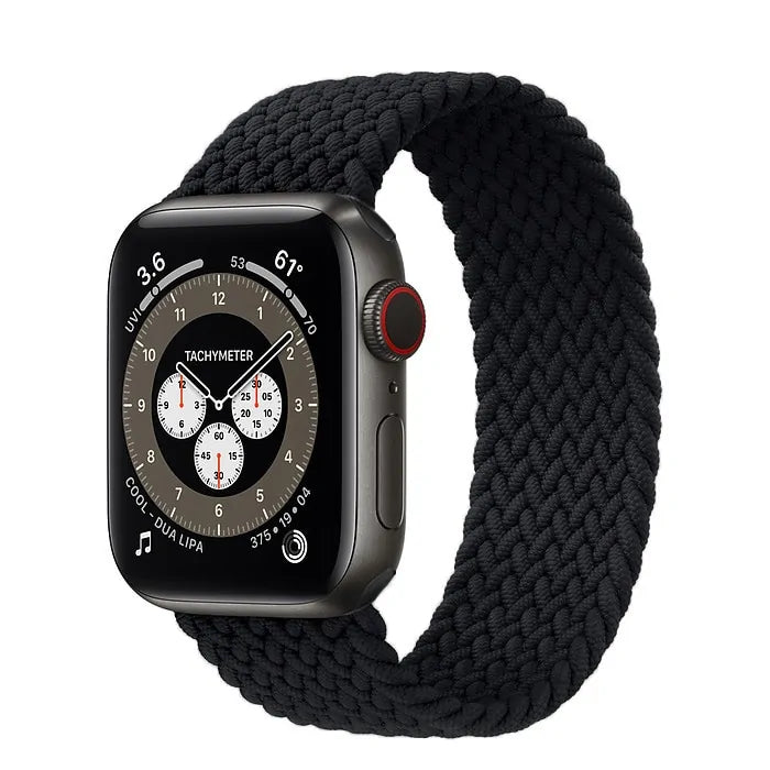 Geflochtenes Solo Loop-Nylonband für Apple Watch Series 3–6 und SE (Größen: 44 mm, 40 mm, 38 mm, 42 mm)