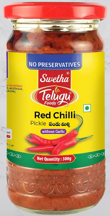 Swetha Telugu Foods Red Chilli Pickle - 300g