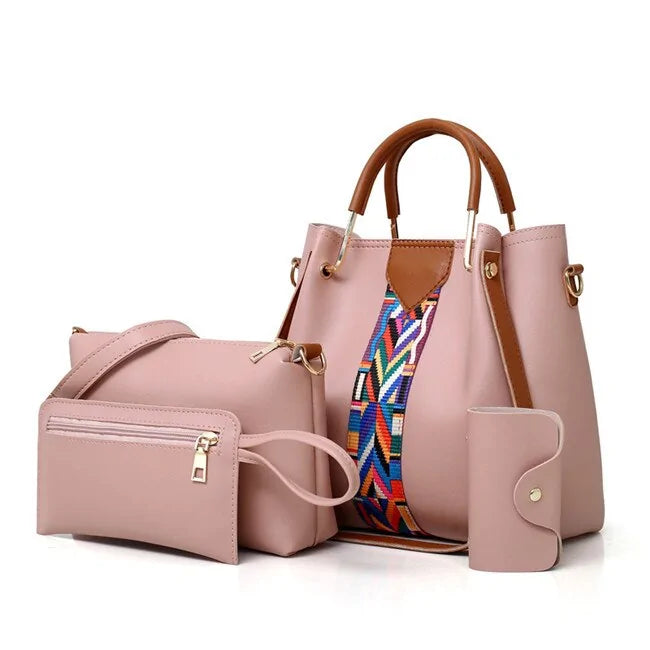 Leather bag set sale