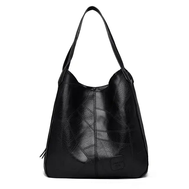 Black leather handbags on sale online