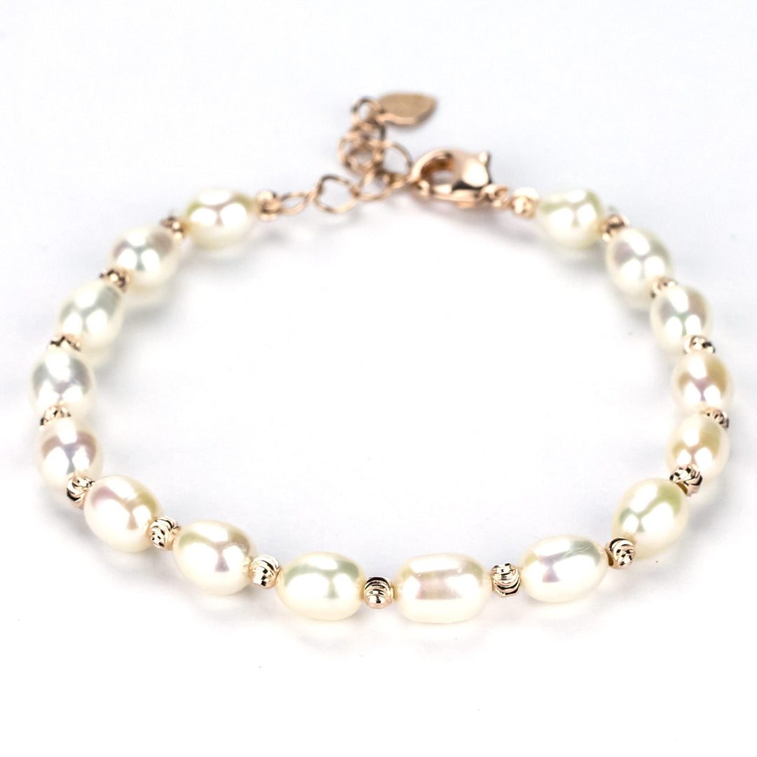 Freshwater Drop Shape White St Lucia Bracelet 7 mm AAAA-0