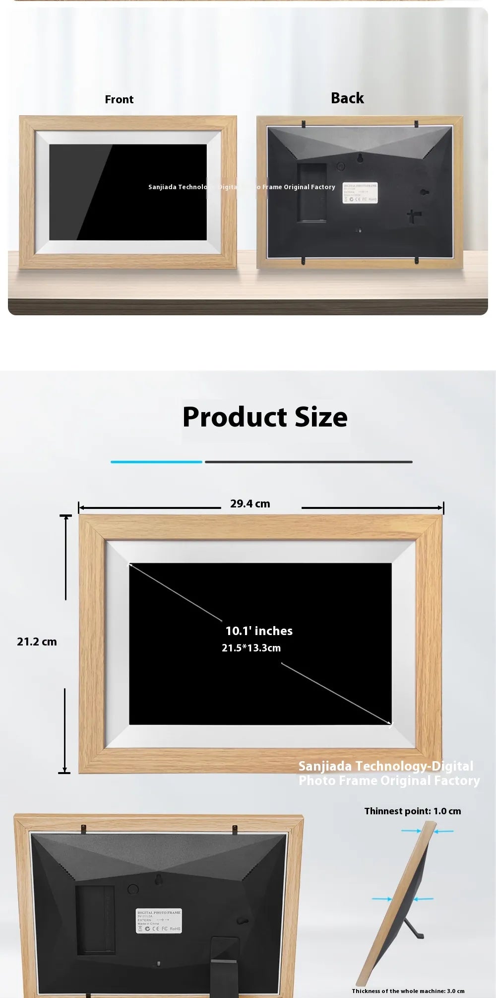 101 Inch WiFi Digital Photo Frame IPS Touch Screen