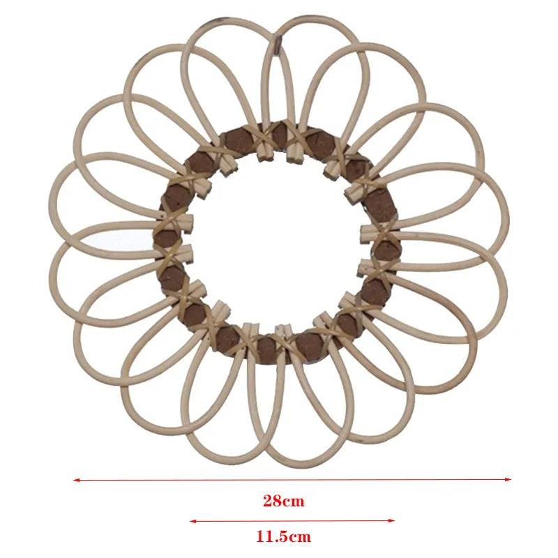 Precise Title: Rattan Round Wall Hang Makeup Mirror