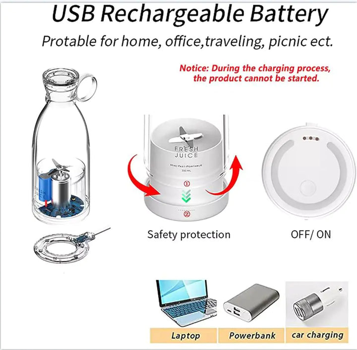 Wireless Charging Mini Blender: Fruit Mixer