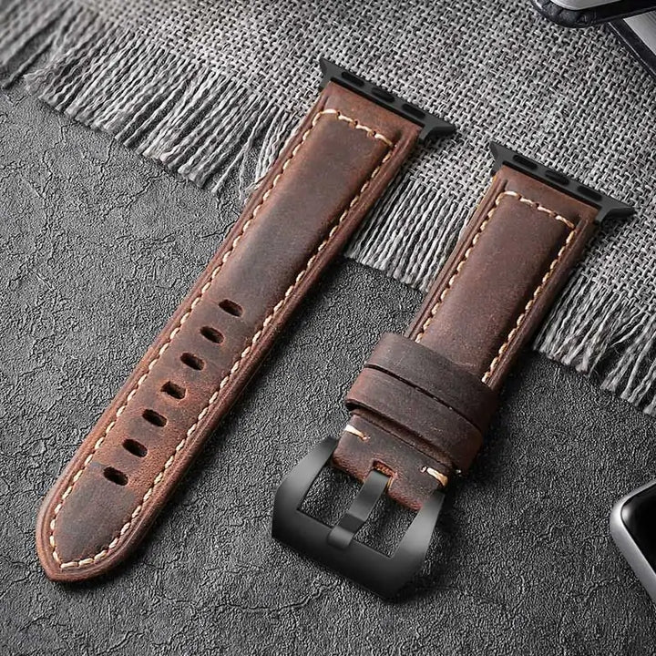 Handgemachtes Crazy Cowhide Apple Watch Armband