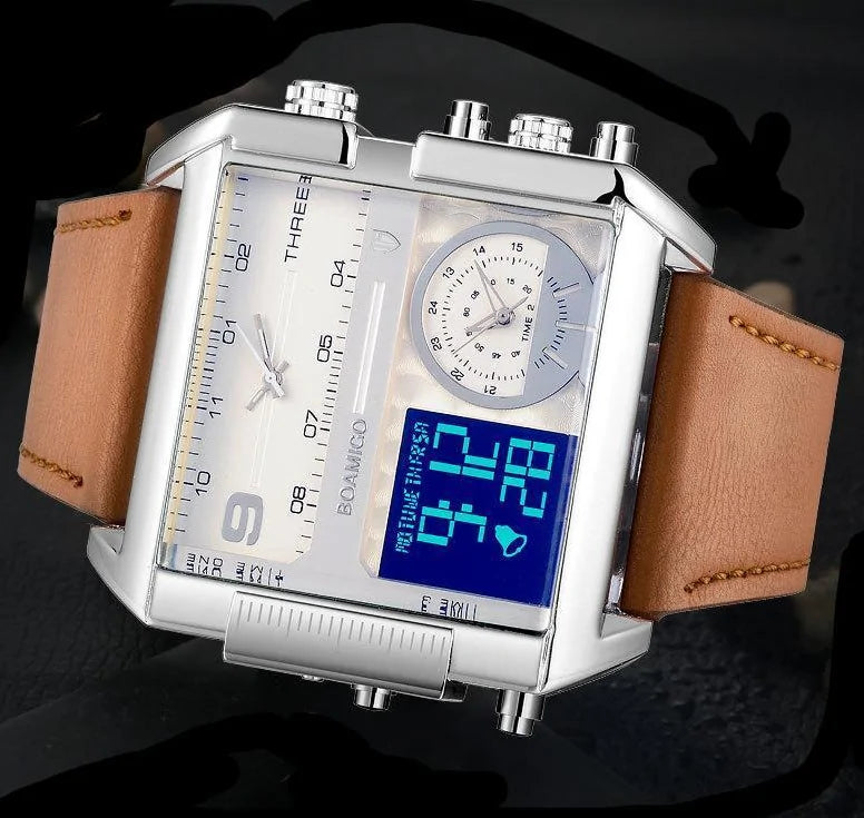 Luxury Sport Square Leather Watch