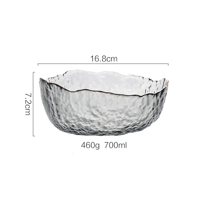 Servierschüssel aus Glas mit Goldeinlage