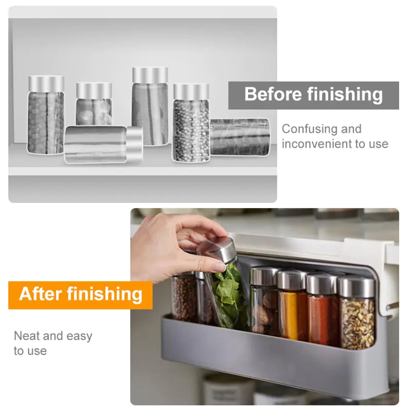 Kitchen Self-Adhesive Spice Organizer Rack