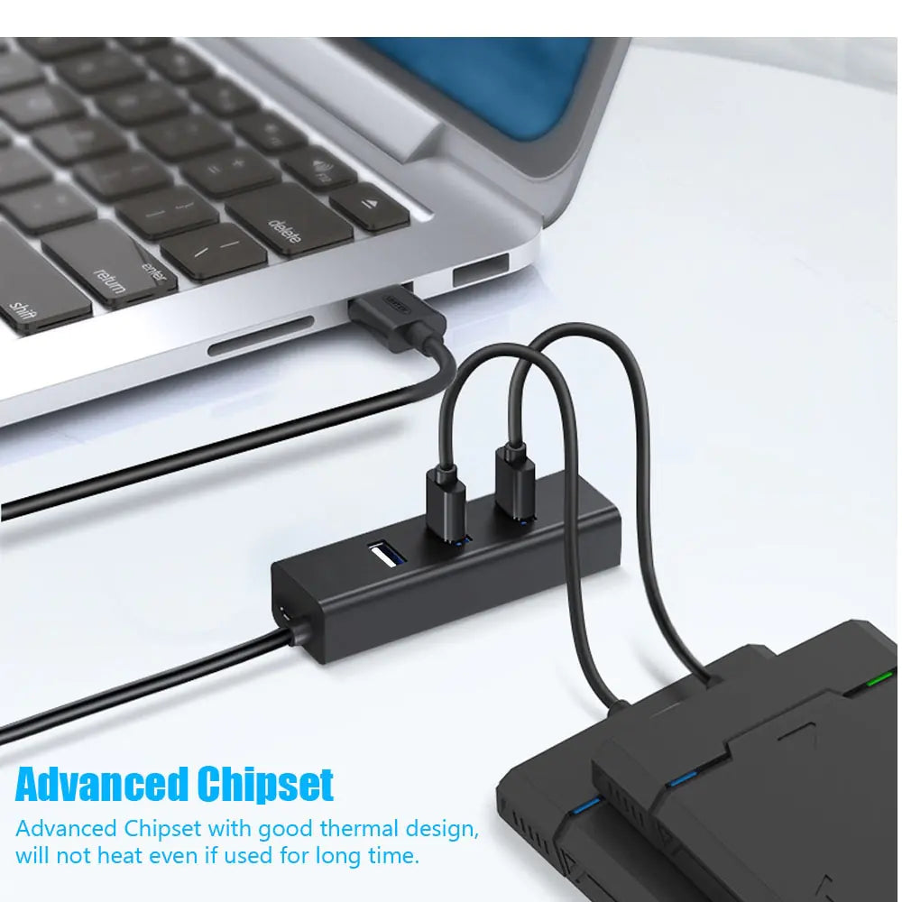 Multi USB Splitter Hub Use Power Adapter