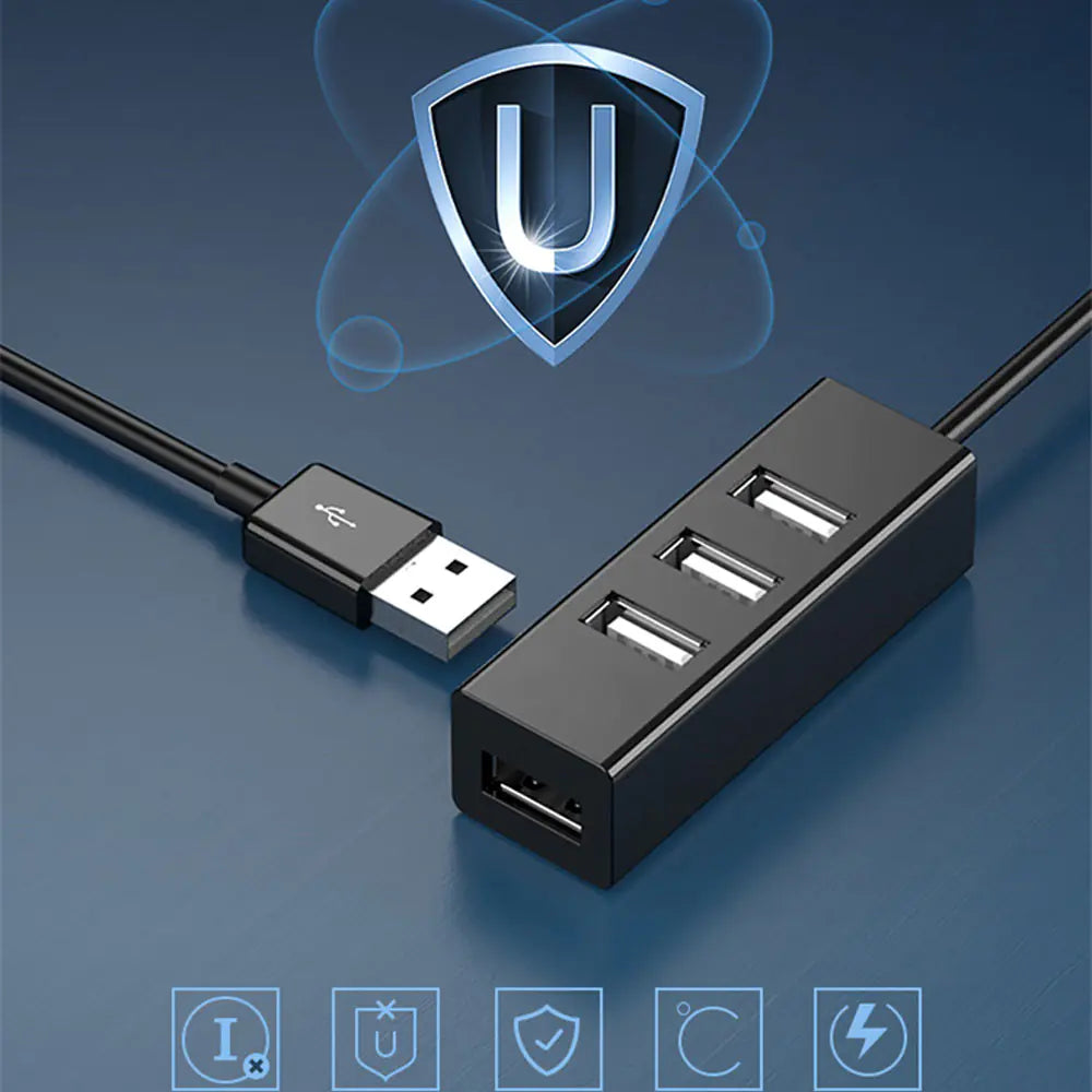 Multi USB Splitter Hub Use Power Adapter