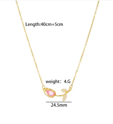 Tulip Flower Necklace For Women