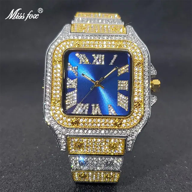 Ice Out Diamant Quadratische Uhr