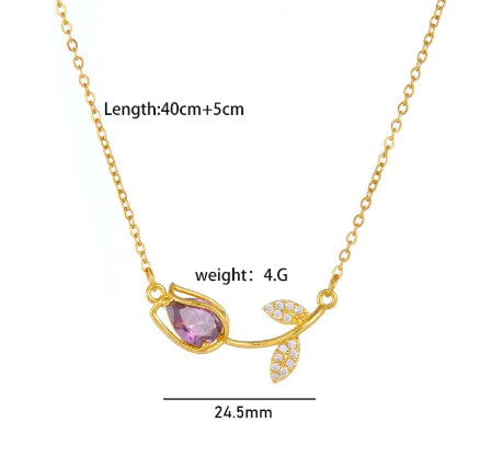 Tulip Flower Necklace For Women