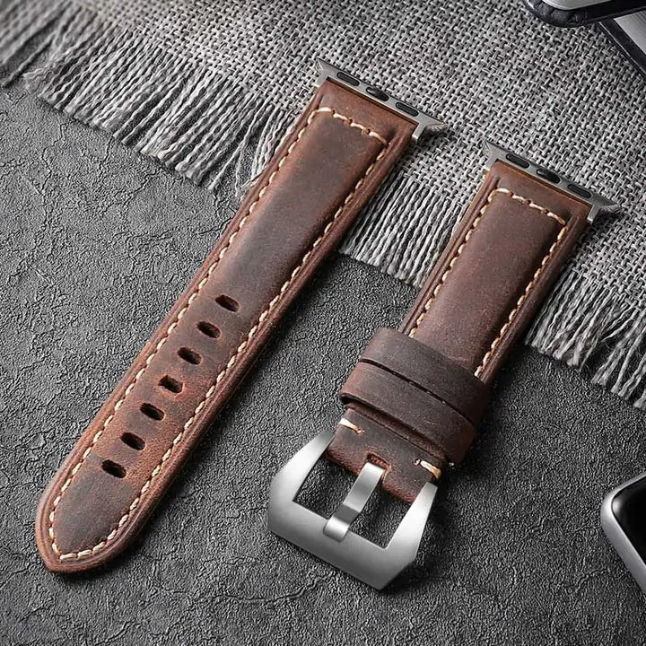 Handgemachtes Crazy Cowhide Apple Watch Armband