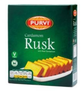 Purvi Kardamom Zwieback mit echtem Kardamom