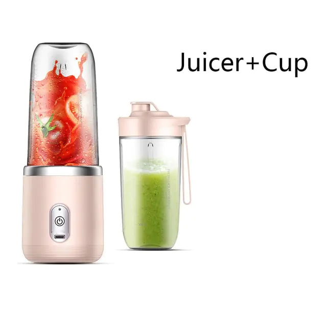 Portable 6-Blade Electric Juicer Cup & Smoothie Blender