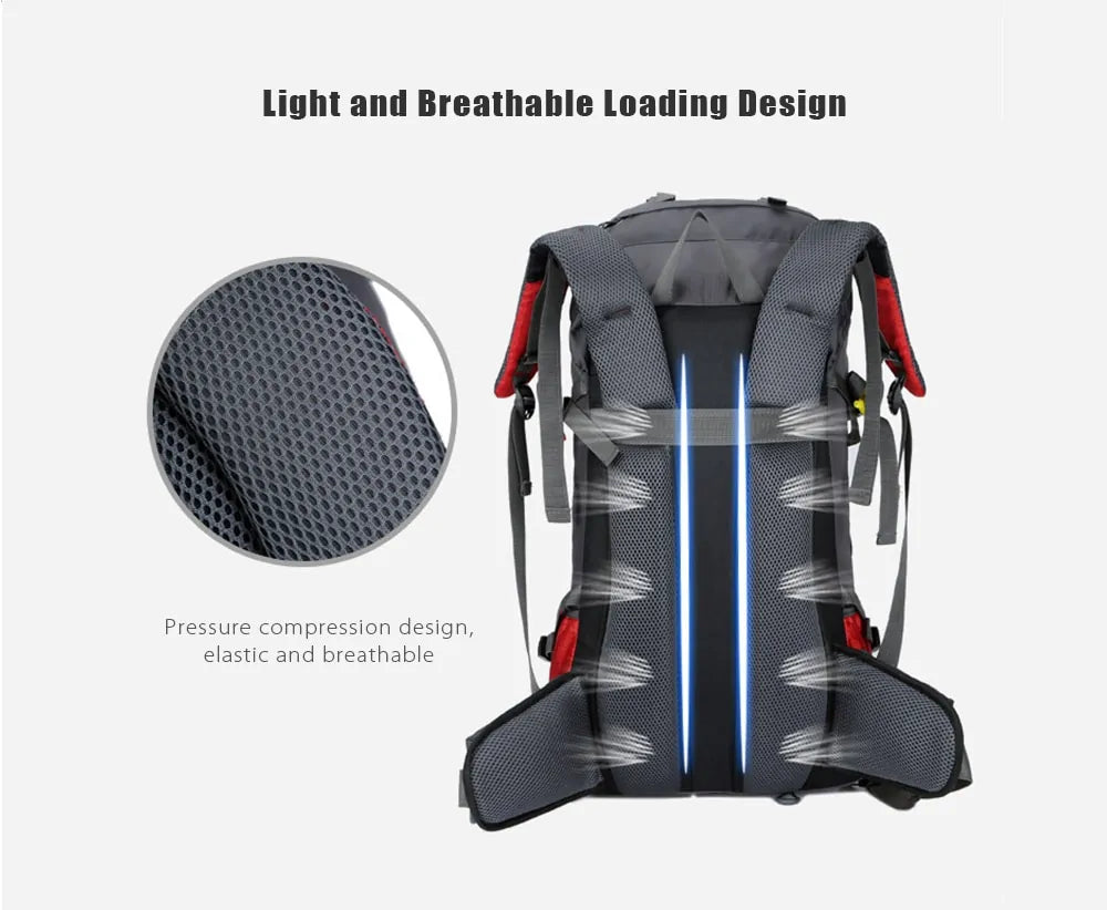 60L Outdoor-Rucksack Campingtasche mit Regenschutz