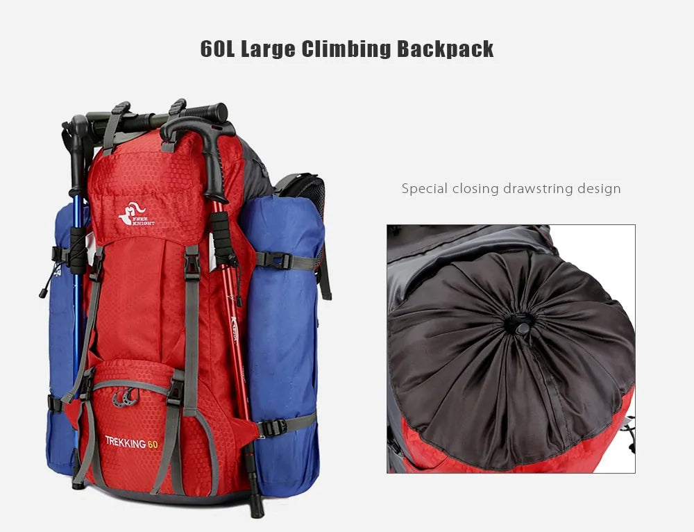 60L Outdoor-Rucksack Campingtasche mit Regenschutz