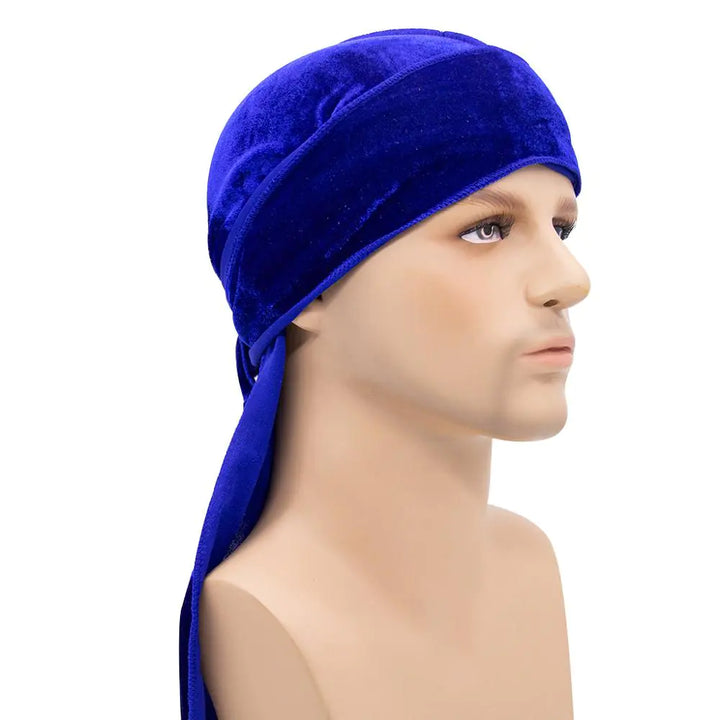 Einfarbige Durags aus Samt mit langem Schwanz