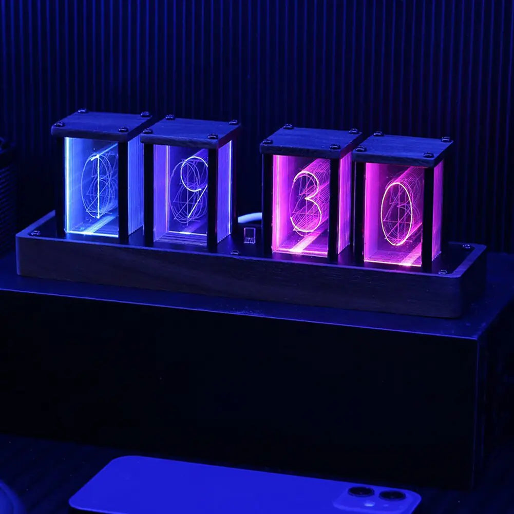 WiFi RGB Nixie Glühröhrenuhr LED Digitale Tischdekoration