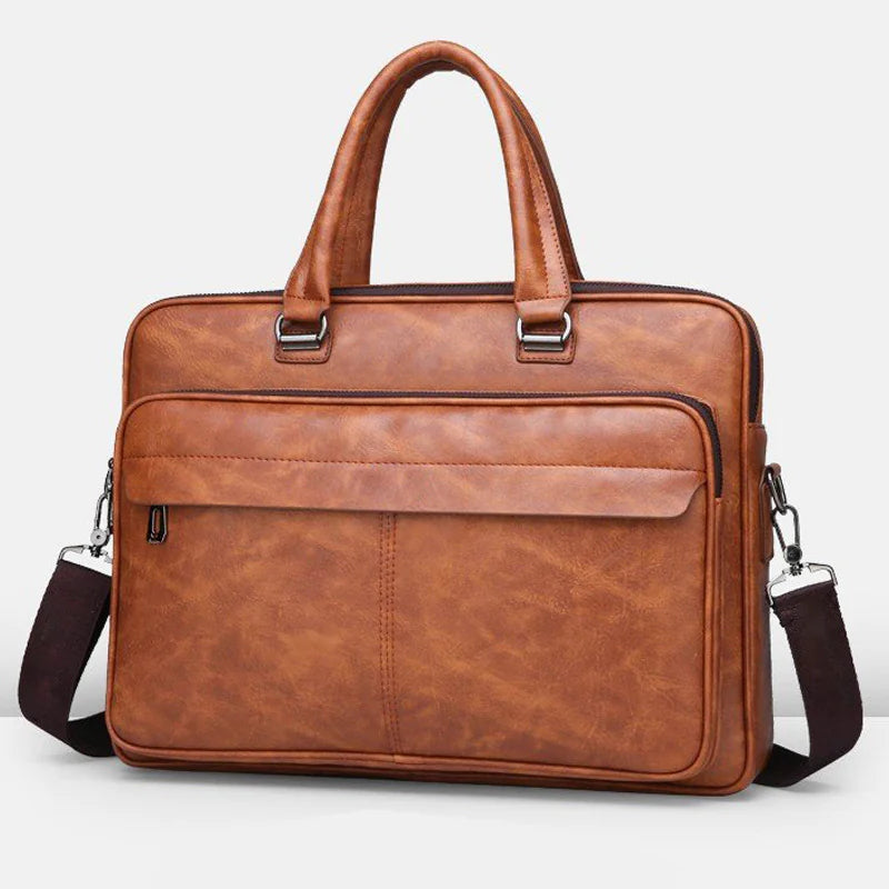 Sleek PU Leather Business Briefcase