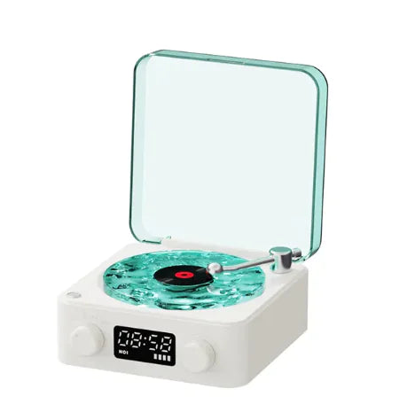 Retro Bluetooth Turntable Speaker with RGB Lamp