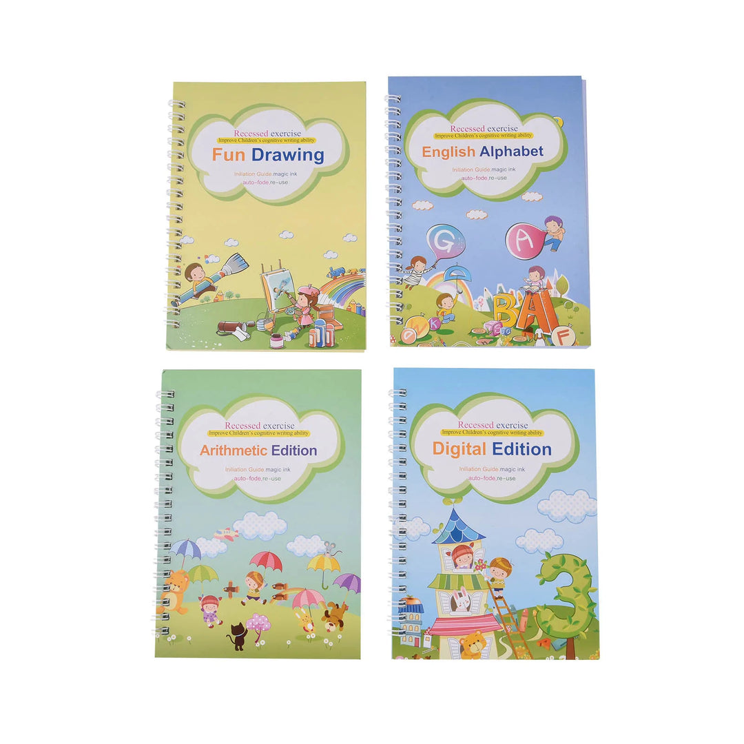 Children's Handwriting Tracing Book Set with Magic Practice Copybook and Pen