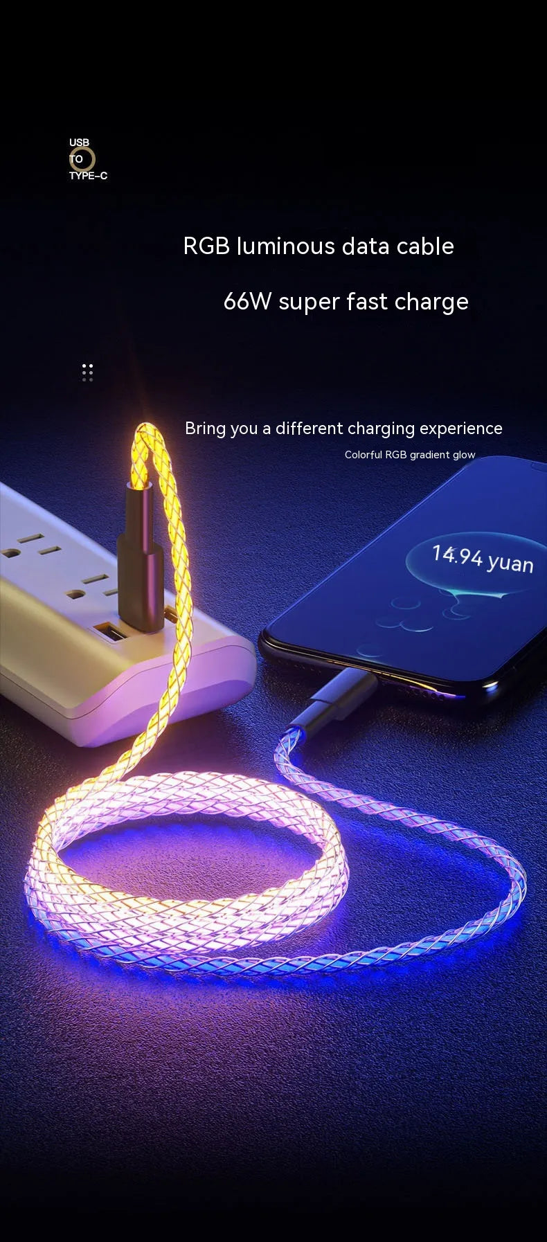 RGB Charging Data Cable Magic Color