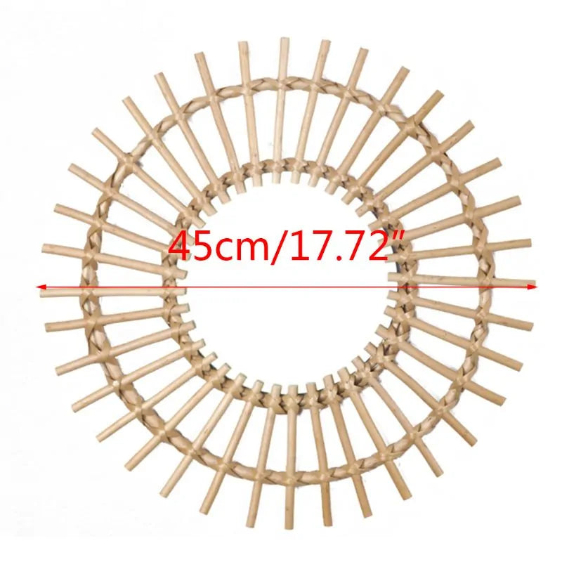 Precise Title: Rattan Round Wall Hang Makeup Mirror