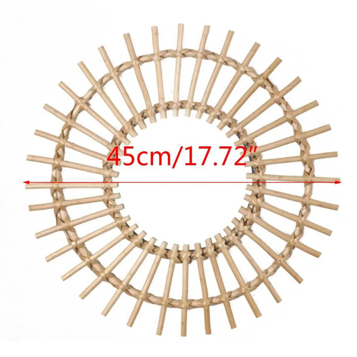 Precise Title: Rattan Round Wall Hang Makeup Mirror