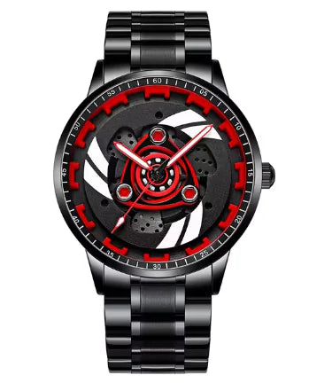 3D Spinning Motorcycle Engine Watch