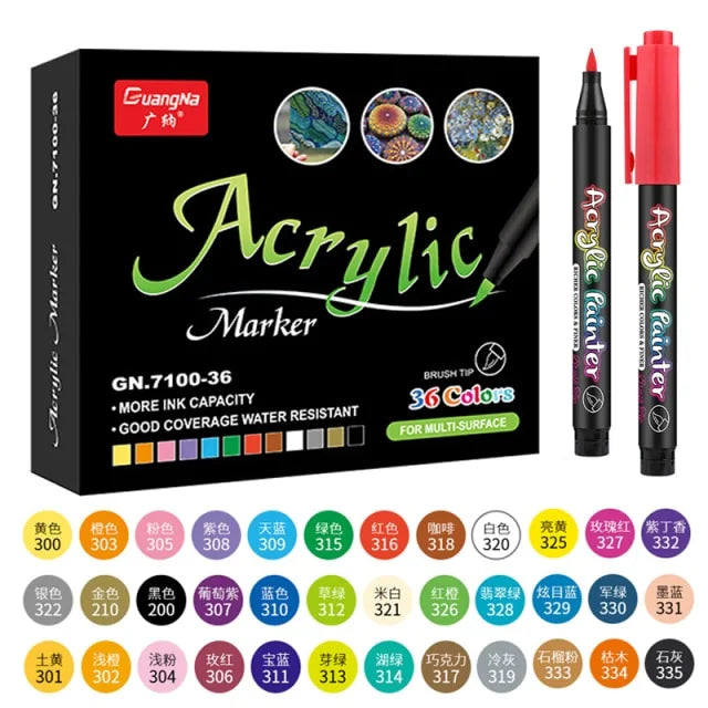 36 Colors Acrylic Paint Pens