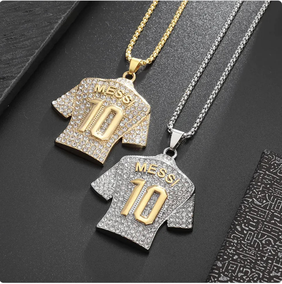 Gold-Plated Titanium Steel Hip Hop Diamond Pendant Necklace