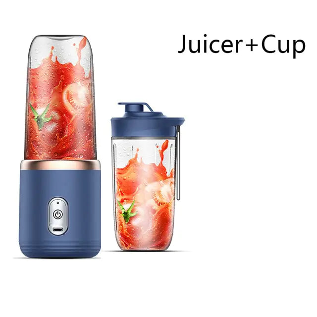 Portable 6-Blade Electric Juicer Cup & Smoothie Blender