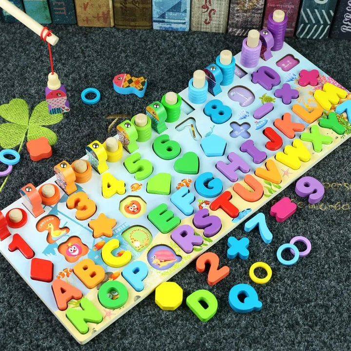 Montessori-Geometrie-Puzzle aus Holz für Kinder