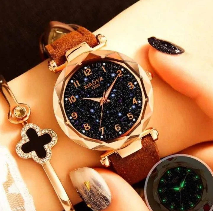 Premium Leather Star Sky Watch