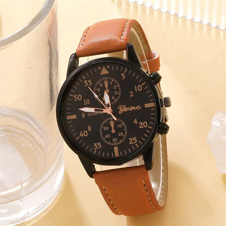 New Men's Watch Luxury Bracelet Set