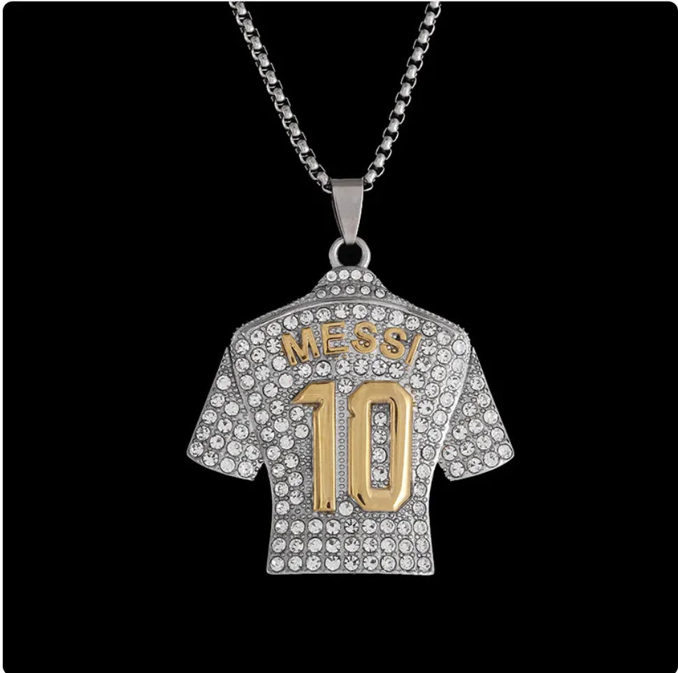 Gold-Plated Titanium Steel Hip Hop Diamond Pendant Necklace