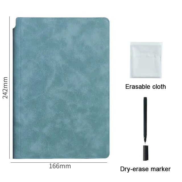 Reusable Whiteboard Notebook Leather Memo