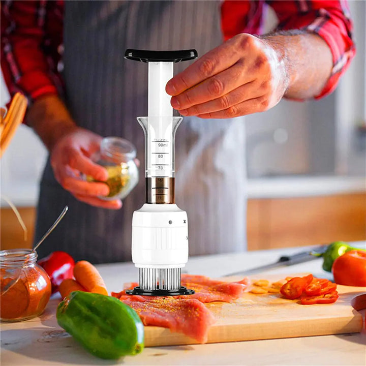 2-in-1 Professional Meat Tenderizer and Marinade Injector